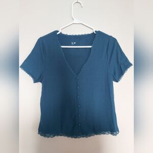 Torrid Supersoft Lace V-Neck Top